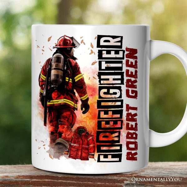Firefighter Personalized Mug, Appreciation Fire Department Custom Gift with Name Firefighter Personalized Mug, Appreciation Fire Department Custom Gift with Name
