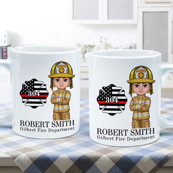 Firefighter Personalized Mug, Appreciation Gift, Graduation Gift, Christmas Gift For Colleagues, Boss