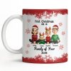 First Christmas As A Family Of Four With Snowflakes - Personalized Custom Coffee Mug - FAM774_MG