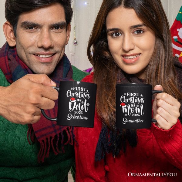 First Christmas as Dad 2025 Christmas Personalized Mug, Matching Family Holiday Gift with Custom Name First Christmas as Dad 2025 Christmas Personalized Mug, Matching Family Holiday Gift with Custom Name