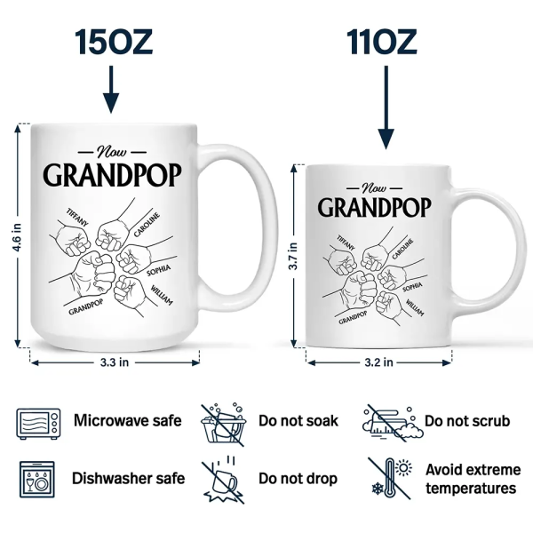 First Dad Now Grandpa - Personalized Mug First Dad Now Grandpa - Personalized Mug