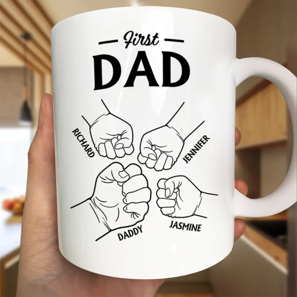 First Dad Now Grandpa - Personalized Mug First Dad Now Grandpa - Personalized Mug