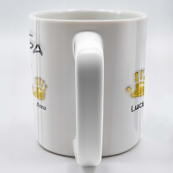 First Dad Now Grandpa Colored Handprints - Personalized Custom Coffee Mug - DAD225_MG First Dad Now Grandpa Colored Handprints - Personalized Custom Coffee Mug - DAD225_MG