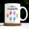 First Dad Now Grandpa Colored Handprints - Personalized Custom Coffee Mug - DAD225_MG First Dad Now Grandpa Colored Handprints - Personalized Custom Coffee Mug - DAD225_MG