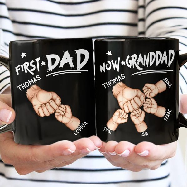 First Dad Now Grandpa First Bump - Personalized Mug First Dad Now Grandpa First Bump - Personalized Mug