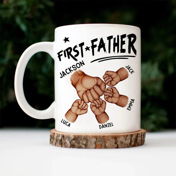 First Dad Now Grandpa First Bump - Personalized Mug First Dad Now Grandpa First Bump - Personalized Mug