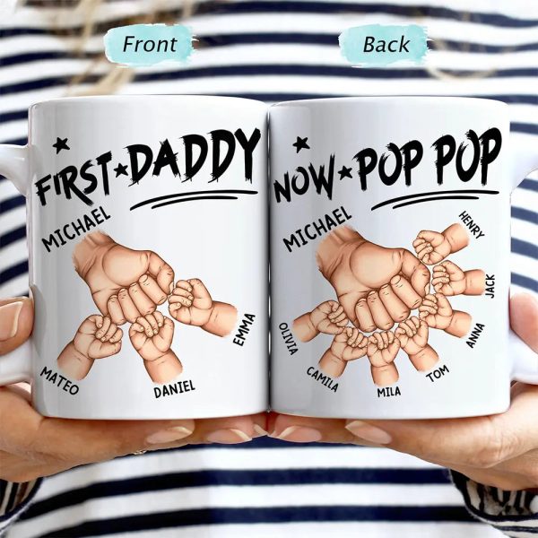 First Dad Now Grandpa First Bump - Personalized Mug First Dad Now Grandpa First Bump - Personalized Mug