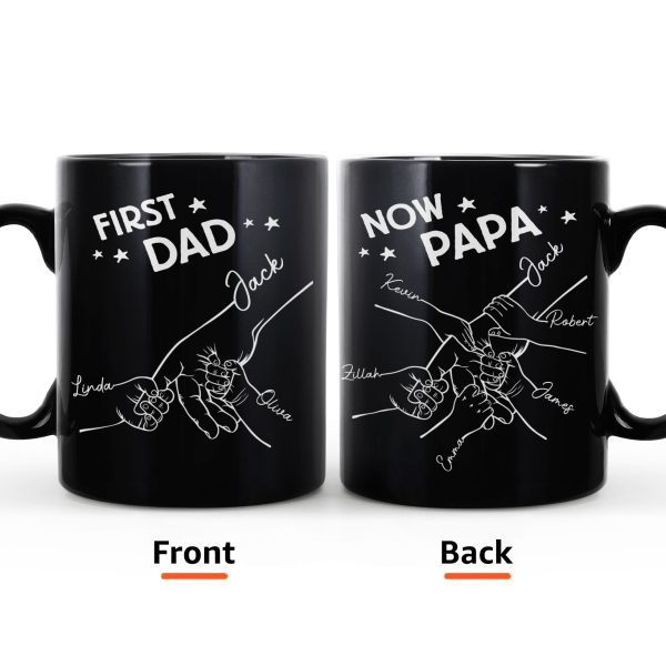 First Dad Now Grandpa Fist Bump - Personalized Mug First Dad Now Grandpa Fist Bump - Personalized Mug