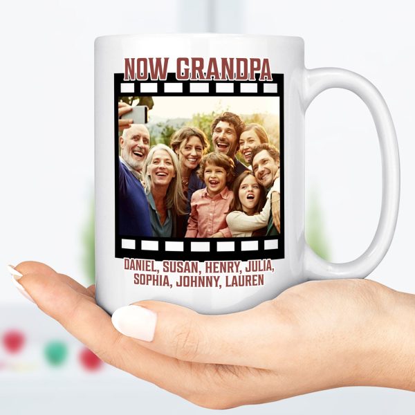First Dad Now Grandpa Personalized Custom Father's Day Birthday Photo Mug C337