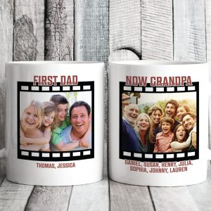 First Dad Now Grandpa Personalized Custom Father's Day Birthday Photo Mug C337