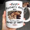 First Father's Day As A Family Of Three, Heart and Family Photo - Personalized Custom Coffee Mug - DAD103_MG First Father's Day As A Family Of Three, Heart and Family Photo - Personalized Custom Coffee Mug - DAD103_MG