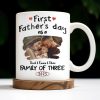 First Father's Day As A Family Of Three, Heart and Family Photo - Personalized Custom Coffee Mug - DAD103_MG First Father's Day As A Family Of Three, Heart and Family Photo - Personalized Custom Coffee Mug - DAD103_MG