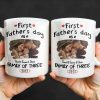 First Father's Day As A Family Of Three, Heart and Family Photo - Personalized Custom Coffee Mug - DAD103_MG First Father's Day As A Family Of Three, Heart and Family Photo - Personalized Custom Coffee Mug - DAD103_MG