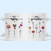 First Mom Now Grandma Birth Flower Personalized Mug
