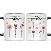 First Mom Now Grandma Birth Flower Personalized Mug