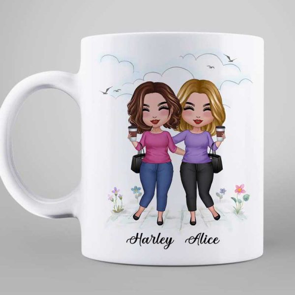 Floral Doll Besties Best Friends Sisters Friends Until Old And Senile Personalized Mug Floral Doll Besties Best Friends Sisters Friends Until Old And Senile Personalized Mug