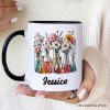 Floral Science Lab Beakers Personalized Mug, Flowers Chemistry Scientist Gift with Custom Name Floral Science Lab Beakers Personalized Mug, Flowers Chemistry Scientist Gift with Custom Name