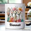 Floral Science Lab Beakers Personalized Mug, Flowers Chemistry Scientist Gift with Custom Name Floral Science Lab Beakers Personalized Mug, Flowers Chemistry Scientist Gift with Custom Name