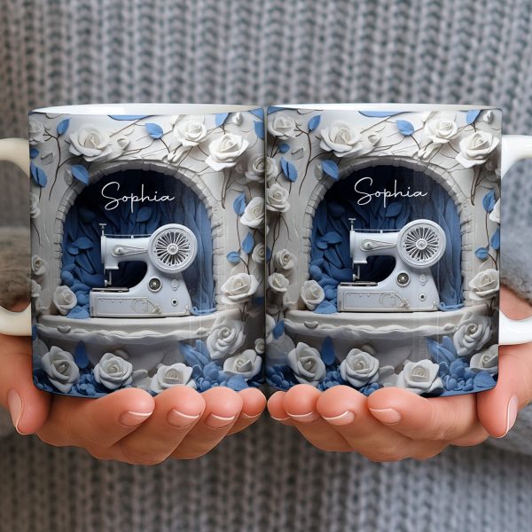 Floral Sewing Machine Creative Design - Personalized Custom Coffee Mug - HOB018_MG Floral Sewing Machine Creative Design - Personalized Custom Coffee Mug - HOB018_MG