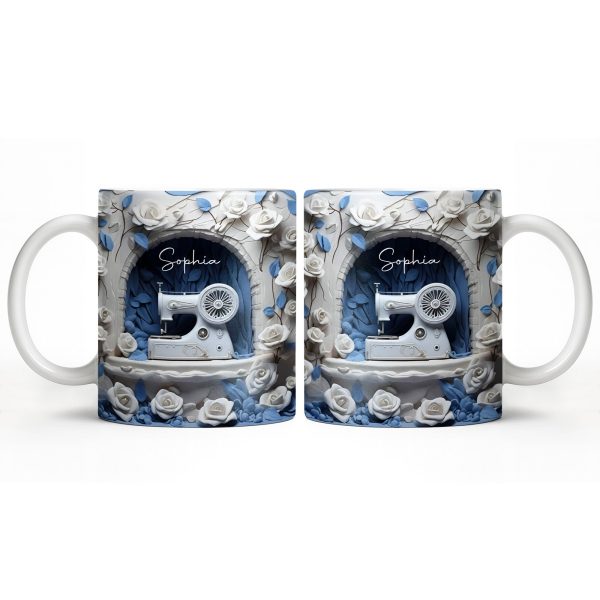 Floral Sewing Machine Creative Design - Personalized Custom Coffee Mug - HOB018_MG Floral Sewing Machine Creative Design - Personalized Custom Coffee Mug - HOB018_MG