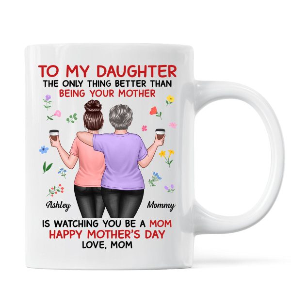 Floral To My Daughter From Mom Happy Mother's Day Personalized Mug, Gift For Daughter