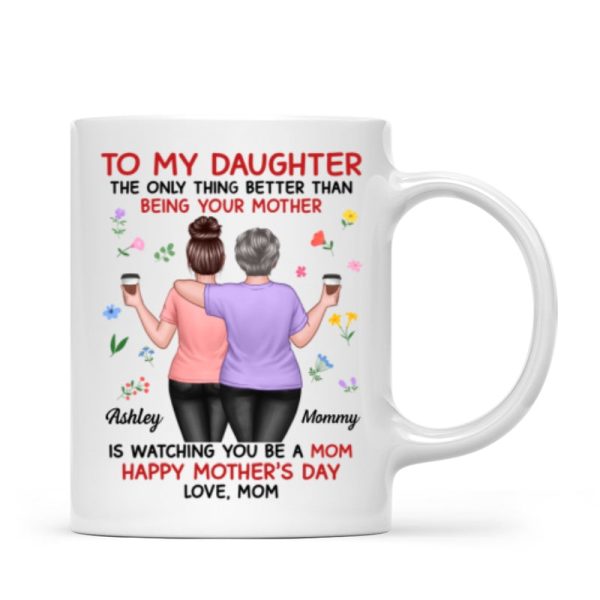 Floral To My Daughter From Mom Happy Mother's Day Personalized Mug, Gift For Daughter