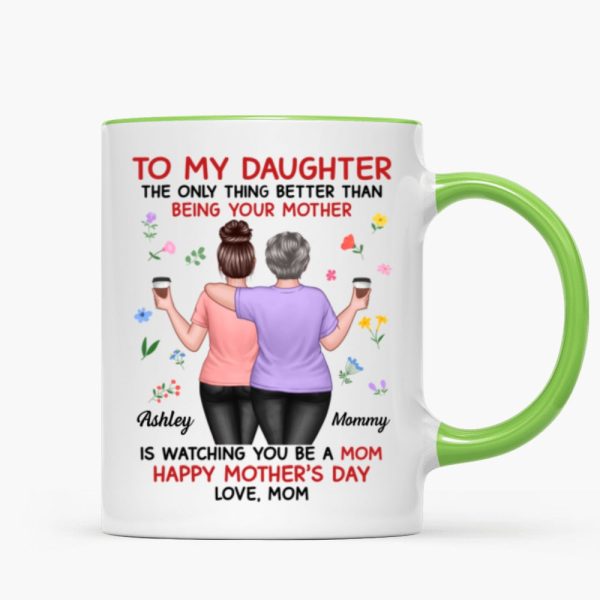 Floral To My Daughter From Mom Happy Mother's Day Personalized Mug, Gift For Daughter