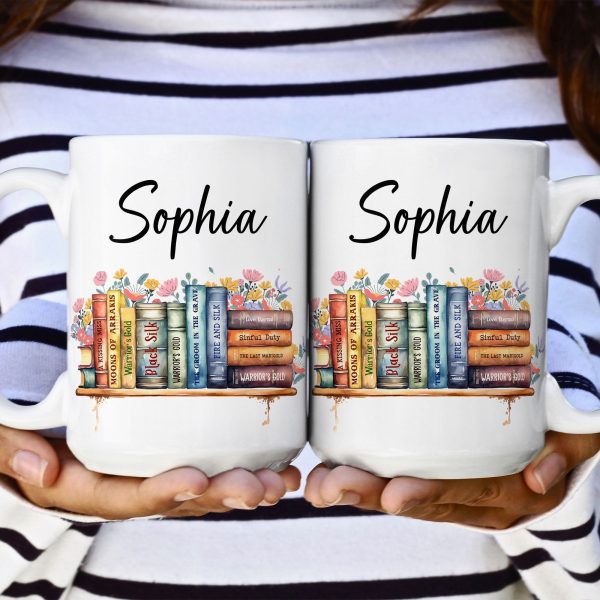 Flower Book Custom Name For Book Lovers - Personalized Mug Flower Book Custom Name For Book Lovers - Personalized Mug