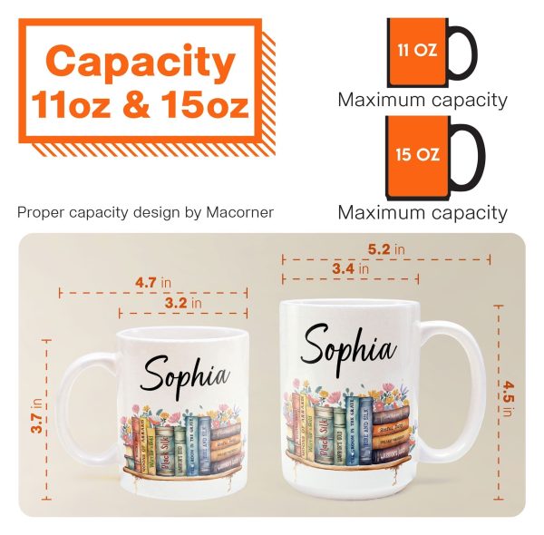 Flower Book Custom Name For Book Lovers - Personalized Mug Flower Book Custom Name For Book Lovers - Personalized Mug