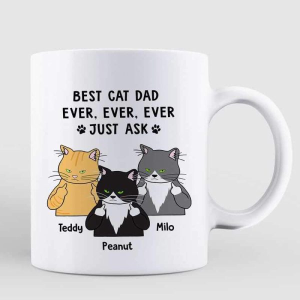 Fluffin Grumpy Cats Best Cat Dad Personalized Mug