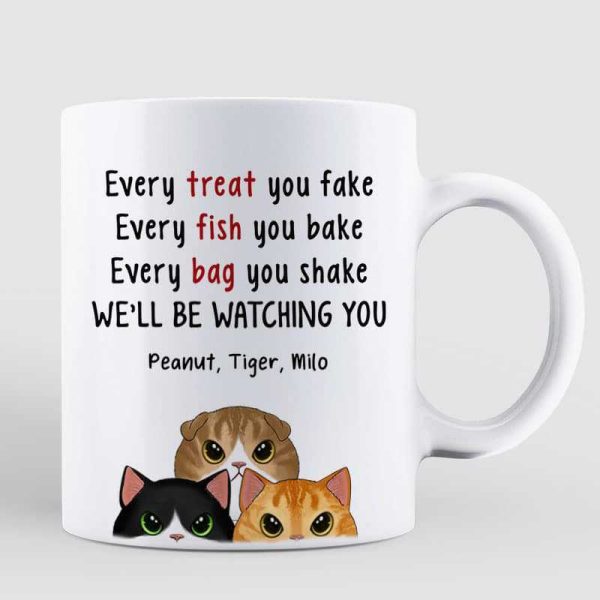 Fluffy Cat Will Be Watching You Funny Gift For Cat Lover Personalized Mug