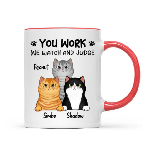 Fluffy Cats Will Watch And Judge Funny Gift For Cat Lovers Personalized Mug