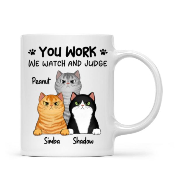 Fluffy Cats Will Watch And Judge Funny Gift For Cat Lovers Personalized Mug