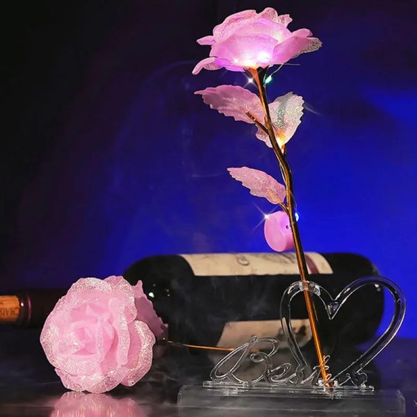Foil Plated Rose Gold Rose Artificial Flowers Gift Set Foil Plated Rose Gold Rose Artificial Flowers Gift Set