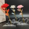 Foil Plated Rose Gold Rose Artificial Flowers Gift Set Foil Plated Rose Gold Rose Artificial Flowers Gift Set