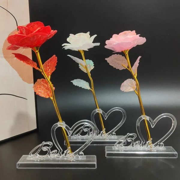 Foil Plated Rose Gold Rose Artificial Flowers Gift Set Foil Plated Rose Gold Rose Artificial Flowers Gift Set