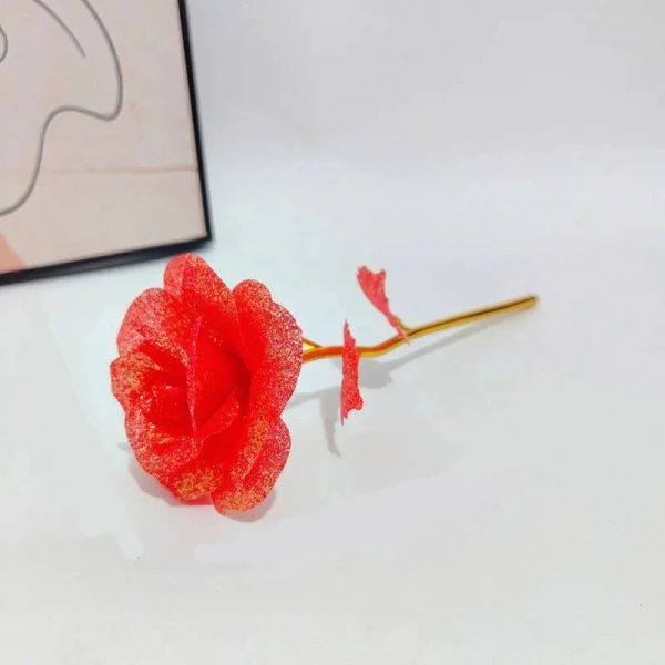 Foil Plated Rose Gold Rose Artificial Flowers Gift Set Foil Plated Rose Gold Rose Artificial Flowers Gift Set
