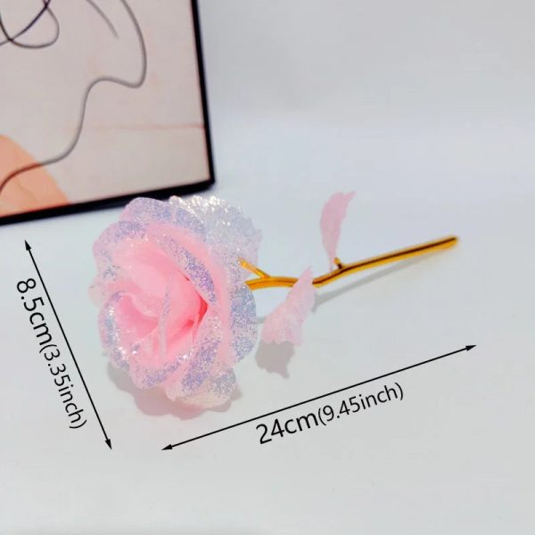 Foil Plated Rose Gold Rose Artificial Flowers Gift Set Foil Plated Rose Gold Rose Artificial Flowers Gift Set