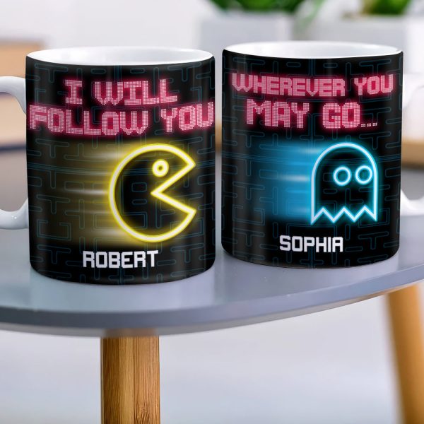 Follow You Wherever You May Go, Personalized Coffee Mug, Couple Playing Game, Gift For Her, 04htqn270623 Follow You Wherever You May Go, Personalized Coffee Mug, Couple Playing Game, Gift For Her, 04htqn270623