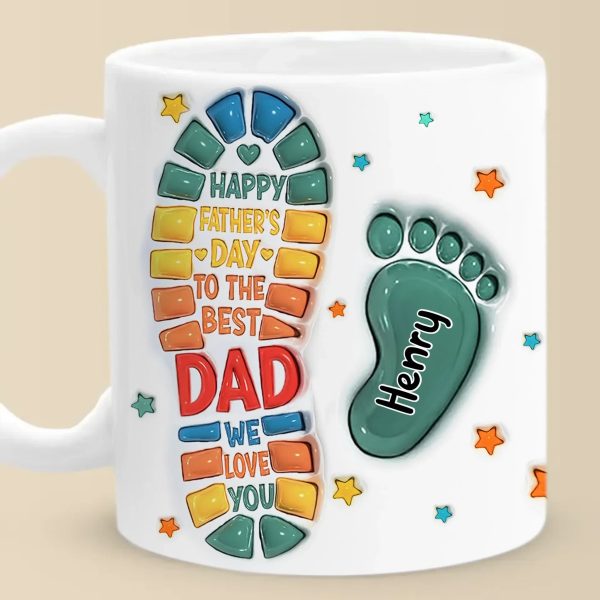 Following In Your Footsteps - Family Personalized Custom 3D Inflated Effect Printed Mug - Father's Day, Gift For Dad, Grandpa Following In Your Footsteps - Family Personalized Custom 3D Inflated Effect Printed Mug - Father's Day, Gift For Dad, Grandpa