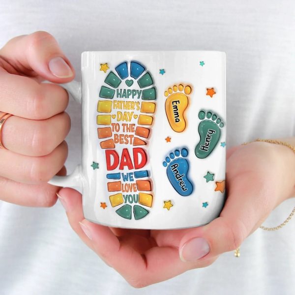 Following In Your Footsteps - Family Personalized Custom 3D Inflated Effect Printed Mug - Father's Day, Gift For Dad, Grandpa Following In Your Footsteps - Family Personalized Custom 3D Inflated Effect Printed Mug - Father's Day, Gift For Dad, Grandpa