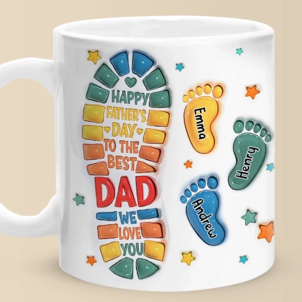 Following In Your Footsteps - Family Personalized Custom 3D Inflated Effect Printed Mug - Father's Day, Gift For Dad, Grandpa Following In Your Footsteps - Family Personalized Custom 3D Inflated Effect Printed Mug - Father's Day, Gift For Dad, Grandpa