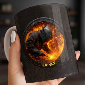 For My Fearless Welder Featuring A Sparks-Filled Scene - Personalized Custom Coffee Mug - JBS070_MG