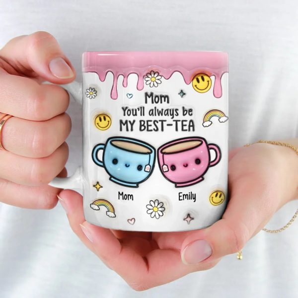 Forever Connected, Always Loved - Family Personalized Custom 3D Inflated Effect Printed Mug - Gift For Mom, Daughter Forever Connected, Always Loved - Family Personalized Custom 3D Inflated Effect Printed Mug - Gift For Mom, Daughter