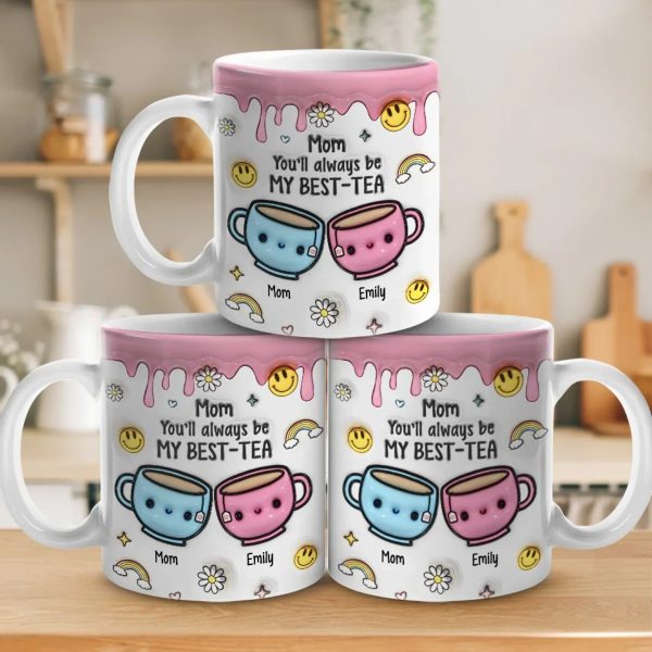 Forever Connected, Always Loved - Family Personalized Custom 3D Inflated Effect Printed Mug - Gift For Mom, Daughter Forever Connected, Always Loved - Family Personalized Custom 3D Inflated Effect Printed Mug - Gift For Mom, Daughter
