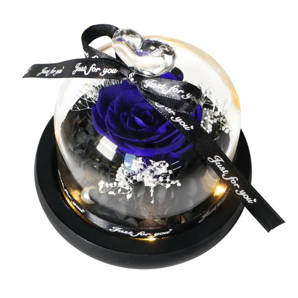 Forever Preserved Rose in Heart Glass Dome with LED Light for Valentine and Special Occasions Forever Preserved Rose in Heart Glass Dome with LED Light for Valentine and Special Occasions
