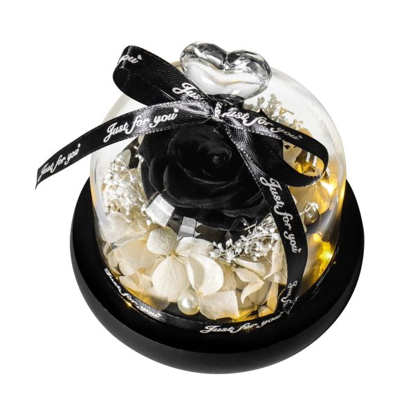 Forever Preserved Rose in Heart Glass Dome with LED Light for Valentine and Special Occasions Forever Preserved Rose in Heart Glass Dome with LED Light for Valentine and Special Occasions