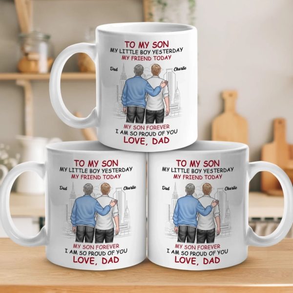 Forever Proud Of You - Family Personalized Custom Mug - Father's Day, Gift For Son Forever Proud Of You - Family Personalized Custom Mug - Father's Day, Gift For Son