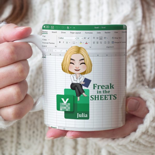 Freak In The Sheets, Gift For Accounting, Personalized Mug, Accounting Girl Coffee Mug