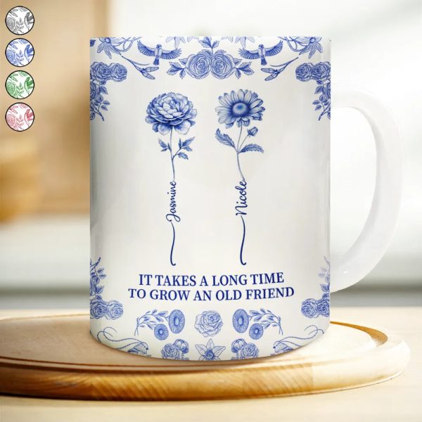 Friendship White Ceramic Mug with Clear Print and Floral Details, Simple Everyday Style, Gift-Ready for Loved Ones Friendship White Ceramic Mug with Clear Print and Floral Details, Simple Everyday Style, Gift-Ready for Loved Ones